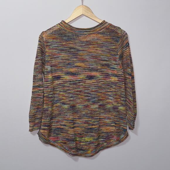 John Paul Richard colorful long sleeve knit sweater women’s size large - Picture 2 of 5